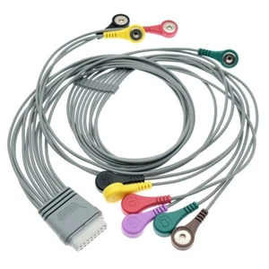 Cable de paciente soporte de ECG de 16 pines 10 cables Snap compatible con Edan SE-2003/2012 - Imagen 1 de 5