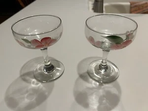 Glaswaren 4 1/2" Tulpe Wein Wüstenrose von Franziskaner 2er Set gestielt 5 Unzen - Bild 1 von 6