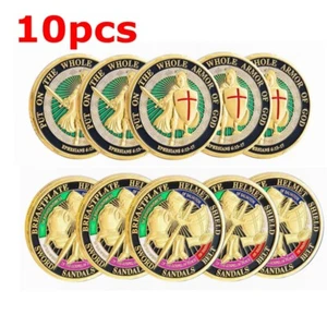 10pcs Put On the Whole Armor Of God Challenge Coin Prayer Commemorative Coin - Picture 1 of 7