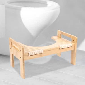 Struttura Monopezzo in Legno Massello Bambù Poggiapiedi WC Massaggio Piedi Semplice - Foto 1 di 10