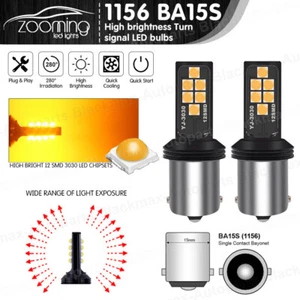 2x Ba15s Niebla Inversa 1156 LED Bombillas Amarillas Bombillas De Freno Luz Trasera Indicador Coche - Imagen 1 de 6