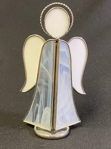 Leaded Stained Glass Angel 7” Tall White BEAUTIFUL 🪽Handmade - Picture 1 of 9