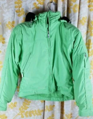 OBERMEYER - Northern Lights Green w/Fur Hood Snow Winter Sports Jacket Sz 8 - Image 1 of 4