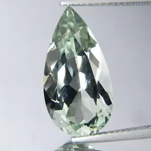 4.06Cts Genuine Natural Green Amethyst Prasiolite Pear Loose Gemstone - Picture 1 of 4