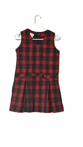 Dennis Uniform Jumper Girls Sz G 10 Dress Red Plaid - Picture 1 of 3