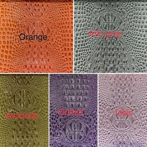 Swamp 3D Crocodile embossed Leather Faux vinyl fake upholstery apparel bags  - Picture 1 of 20