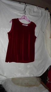 JACLYN SMITH RED SLEEVELESS, VELOUR,SHELL .SZ LG BUST 44" NW T - Imagen 1 de 5