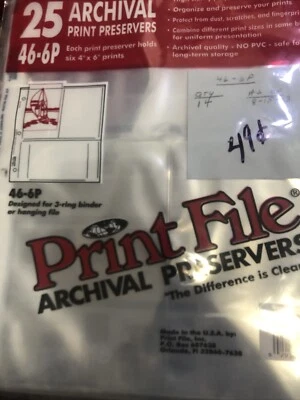NEW open pack 14 Heavyweight Archival Print Preservers 46-6P Holds 4x6 Prints - Image 1 of 2
