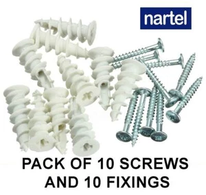 10 x NYLON PLASTERBOARD FIXINGS SELF DRILL CAVITY WALL SPEED ANCHOR PLUGS SCREWS - Picture 1 of 2