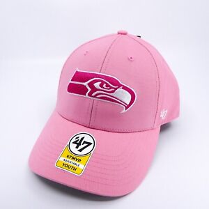 Seattle Seahawks Hat Girls Pink Strap '47 Brand Baseball Cap Football Youth New