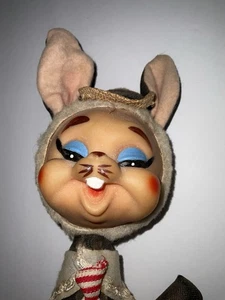 Vintage 1950’s Rushton Style Rubber Faced Rabbit Doll - Picture 1 of 8