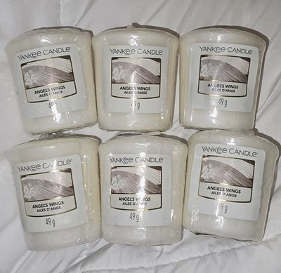 Yankee Candle ANGELS WINGS Scented Votive Mini Candle Home Fragrance White LOT  - Image 1 of 2