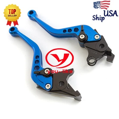 Palanca de freno de embrague corto CNC azul para Yamaha YZF R1/R1M/R1S 15-22 YZF R6 2017-22 Foto 1 de 4