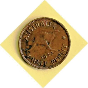AUSTRALIA - 1942 KING GEORGE VI ONE HALF PENNY - Picture 1 of 2
