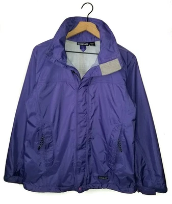 Chaqueta de Lluvia Patagonia Cortavientos PÚRPURA De Colección Con Capucha Anorak Impermeable Para Mujer Pequeña Foto 1 de 4