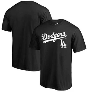 Men's Black Los Angeles Dodgers Team Lockup T-Shirt - Picture 1 of 3