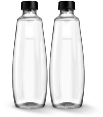 SodaStream Twinpack DUO-Glasflaschen, 1 Liter, in Schwarz, 2 Karaffen - Bild 1 von 4