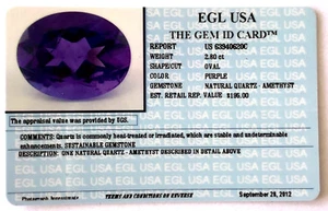 EGL USA 2.80 CT LOOSE NATURAL GEMSTONE PURPLE AMETHYST OVAL FEBRUARY BIRTHSTONE - Picture 1 of 8
