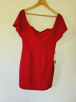 Pilgrim size 12 Red off shoulder mini dress - image 1 of 4