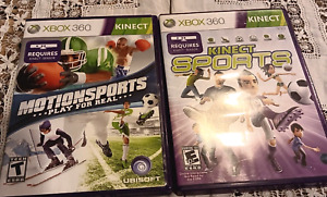 Set-zwei Spiele Kinect Sports (Xbox 360, 2010) ERFORDERT KINECT SENSOR, kein Kratzer.