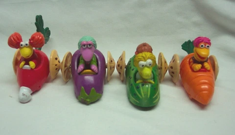Vintage 1988 Jim Henson FRAGGLE ROCK Toy Car Vehicle Lot 1980's HBO Mokey Boober Cover