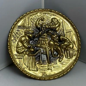 Vintage Brass Wall Match Holder Pub Fight Decorative Hanging Made In England - Picture 1 of 8