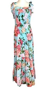 Flying Tomato Florida Floral Womens Vintage Maxi Dress Size Large* - Picture 1 of 4