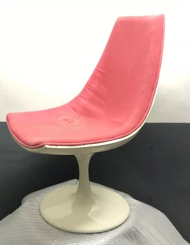 Vintage French 1960s Molded Fiberglass Chair Mid Century Modern Eames Saarinen Cover