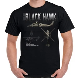 Herren-T-Shirt Sikorsky UH-60 schwarz Falke schematisch - Bild 1 von 2