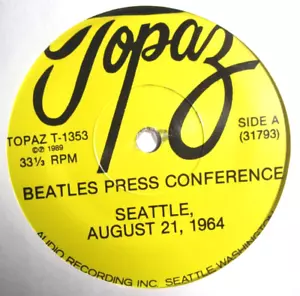 BEATLES * 45 sized 33* SEATTLE PRESS CONFERENCE Aug 1964 Interview UNPLAYED MINT - Picture 1 of 2