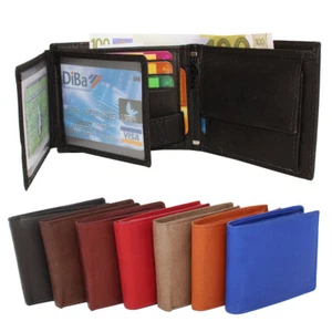 Leder Geldbörse Geldbeutel Portemonnaie Scheintasche Damen Herren schwarz klein - Bild 1 von 17