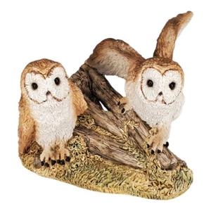 Stone Critters- Barn Owl Pair Figurine - Painted by Miranda Annanders - Vintage - Picture 1 of 12