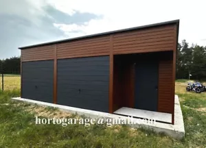 9x6 Blechgarage Fertighaus Metallgarage Moderngarage Fertiggarage Lagerraum - Bild 1 von 5