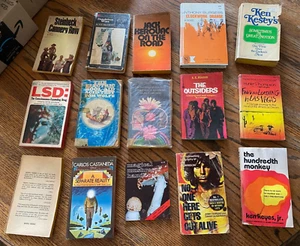 15 Paperback Assortment 1950-1980s PSYCHEDELIC Castenada Kerouac Kesey Steinbeck - Picture 1 of 12