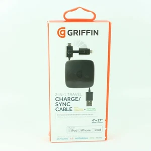 Griffin 2-in-1 Travel Charge Sync Cable Lighting Micro USB Connector - Picture 1 of 6