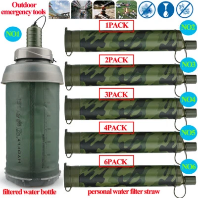 WAKIWAKI Water Bottle|Portable Water Filter Straw&Purifiers for Camping,Backpack,Survival