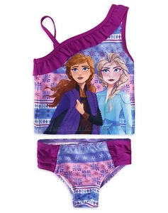 Frozen Swimsuit Girls Tankini 2 piece Swim Set Size 2T 3T 4T Disney Toddler Anna - Picture 1 of 2