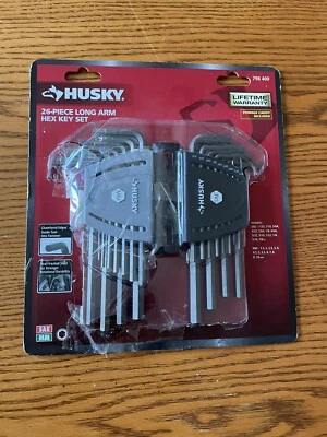 Husky Hex Key Set Allen Wrench Long Arm SAE Metric Steel 26 Piece Tool Set NEW - Image 1 of 4