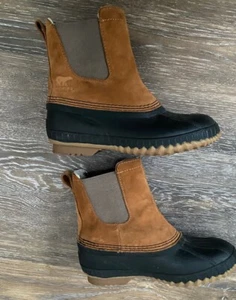 Sorel Cheyanne Duck Stiefel Größe 4 NY2674-286 wasserdicht braun schwarz SCHNELLER VERSAND - Bild 1 von 8