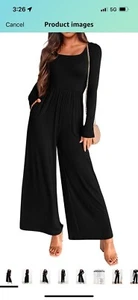 Women's NWT Fall Long Sleeve Wide Leg Jumpsuits Casual Dressy One Piece Square - Picture 1 of 2