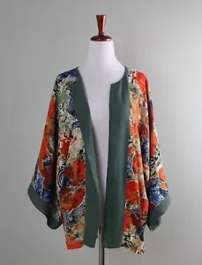 SOFT SURROUNDINGS $109 Floral Lined Open Topper Jacket Top Size Small Petite - Picture 1 of 6