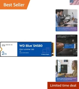 SSD 2 To WD Blue SN580 avec technologie NVMe - Idéal pour les créatifs et les professionnels - Photo 1/8