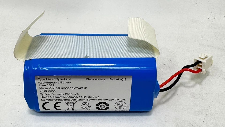 14.4V IONVAC UltraClean UV robo vac Replacement Battery CMICR18650F8M7-4S1P