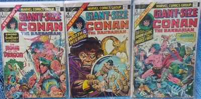 Marvel Comics Giant Size Conan The Barbarian #1 4 5 Lot Elric 1st App Belit - Image 1 of 4