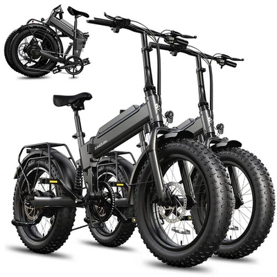 Bicicleta Eléctrica Plegable 20" Fat Tire para Adultos Pico 1000W Viaje Montaña E-Bike Foto 1 de 4