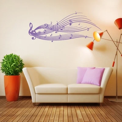 Calcomanía de pared de vinilo estilo y aplicación para personal de música Foto 1 de 3