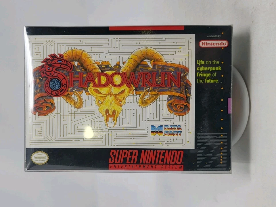 Shadowrun(超级任天堂,1993 年)SNES • 全新带盒 带海报和手册 • 已测试  — 第 1/4 张图片