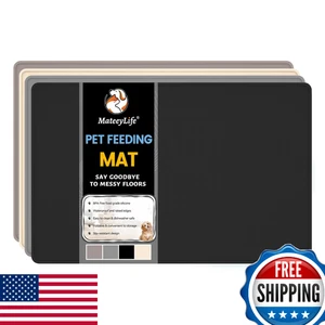 MateeyLife Futtermatte für Hunde Katzen für Böden - wasserdichte rutschfeste Futtermatte für Haustiere - Bild 1 von 7
