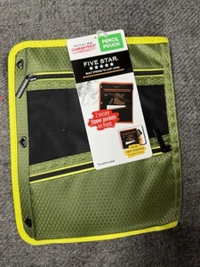 Mead Pen Pencil Case Five Star Zippered Pocket Binder Holder Yellow - Picture 1 of 1