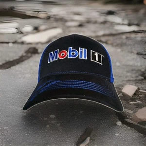 Cappello camionista Stewart Haas Mobil 1 berretto regolabile gancio e passante nero blu ventilato - Foto 1 di 17